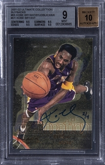 2001-02 Upper Deck Ultimate Collection Buybacks #65 Kobe Bryant Signed 2001 Upper Deck Black Diamond Card (#2/4) - BGS MINT 9/BGS 10